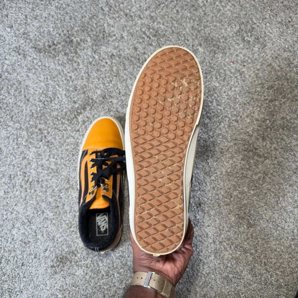 Vans Old Skool MTE Pumpkin Orange Black Leather Ripstop Sneakers Mens 11.5